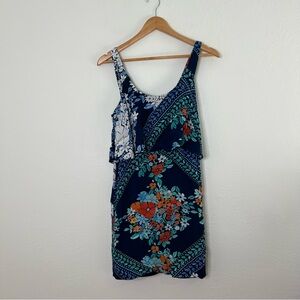 Maeve Anthropologie Tisana Floral Print Sleeveless Navy Dress Boho Size 0